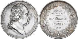 World Coins - France, Token, LOUIS XVIII, Ecole de Rennes - Ornements - Ier Prix 1822, Silver