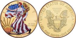 Us Coins - United States, 1 Dollar, 1 Oz, Silver Eagle, 2016, Philadelphia, Vermeil