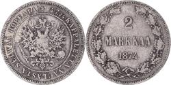 World Coins - Coin, Finland, Alexander II, 2 Markkaa, 1874, Helsinki, , Silver