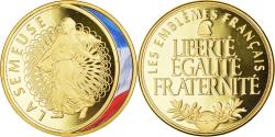 World Coins - France, Medal, Les Emblèmes Français, La Semeuse, , Copper Gilt
