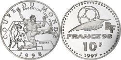 World Coins - France, 10 Francs, France 98, Argentine, 1997, Monnaie de Paris, BE, Silver
