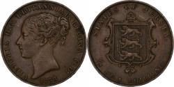 World Coins - Jersey, Victoria, 1/13 Shilling, 1858, Copper, , KM:3