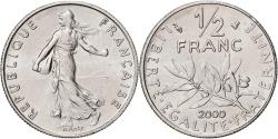 World Coins - France, Semeuse, 1/2 Franc, 2000, Paris, , Nickel, KM:931.1