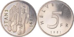 World Coins - Coin, Switzerland, 5 Francs, 1981, Proof, , Copper-nickel, KM:60