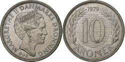 World Coins - Denmark, Margrethe II, 10 Kroner, 1979, Copenhagen, Copper-nickel,