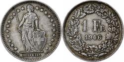 World Coins - Switzerland, Franc, 1946, Bern, Silver, , KM:24