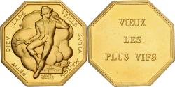 World Coins - France, Token, Amour et Mariage, Voeux, Gilt Bronze, Marcel Renard,