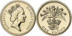 World Coins - United Kingdom, Elizabeth II, Pound, 1989, Llantrisant, BU, Nickel-brass