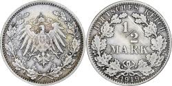 World Coins - GERMANY - EMPIRE, 1/2 Mark, 1919, Berlin, Silver, , KM:17