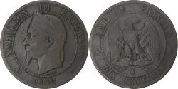 World Coins - France, Napoleon III, 10 Centimes, 1862, Paris, Bronze, , Gadoury:253