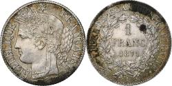 World Coins - France, Franc, Cérès, 1871, Bordeaux, Silver, , Gadoury:465