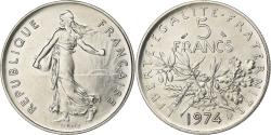 World Coins - France, 5 Francs, Semeuse, 1974, Paris, Chouette, Nickel Clad Copper-Nickel