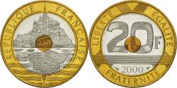World Coins - Coin, France, Mont Saint Michel, 20 Francs, 2000, Paris,