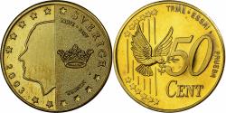 World Coins - Sweden, Carl XVI Gustaf, 50 Centimes, Fantasy Trial Euro, 2003, Nordic gold