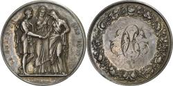 World Coins - France, Token, Mariage, La Religion les Unit, 1872, Silver, Depaulis,