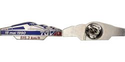 World Coins - France, Pin's, TGV, Records du Monde Français de Vitesse, 1990, Métal,
