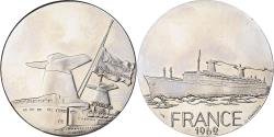 World Coins - France, Medal, Les Grands Transatlantiques, France, 1962, Nickel, C. Gondard