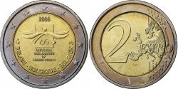 World Coins - Belgium, Albert II, 2 Euro, Human Rights, 2008, Brussels, Bi-Metallic,