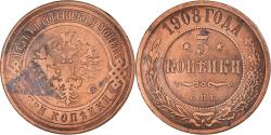 World Coins - Coin, Russia, Nicholas II, 3 Kopeks, 1908, Saint-Petersburg, , Copper