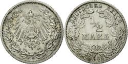 World Coins - Coin, GERMANY - EMPIRE, 1/2 Mark, 1908, Karlsruhe, , Silver, KM:17
