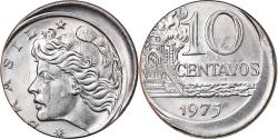World Coins - Coin, Brazil, 10 Centavos, 1975, error off center strike, , Stainless