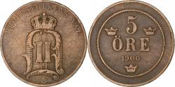 World Coins - Sweden, Christian IX, 5 Öre, 1900, Copenhagen, Bronze,