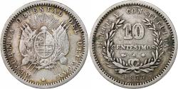 World Coins - Uruguay, 10 Centesimos, 1877, Uruguay Mint, Silver, , KM:14