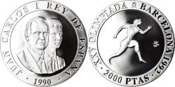 World Coins - Coin, Spain, Juan Carlos I, 2000 Pesetas, 1990, Madrid, BE, , Silver