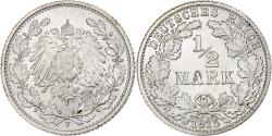 World Coins - GERMANY - EMPIRE, 1/2 Mark, 1915, Stuttgart, Silver, , KM:17