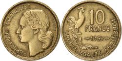 World Coins - France, 10 Francs, Guiraud, 1957, Paris, Aluminum-Bronze,