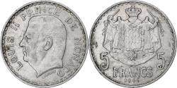 World Coins - Monaco, Louis II, 5 Francs, 1945, Paris, Aluminum, , Gadoury:MC135