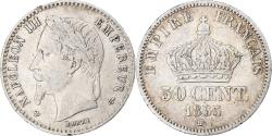 World Coins - France, Napoleon III, 50 Centimes, 1865, Strasbourg, , Silver