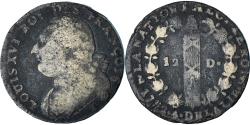 World Coins - France, Louis XVI, 12 Deniers, 1792 / AN 4, Nantes ou Saumur, Copper,