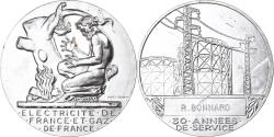 World Coins - France, Medal, Électricité de France et gaz de France, Silvered bronze