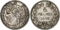 World Coins - France, 5 Francs, Cérès, 1870, Paris, Silver, , Gadoury:742, Le