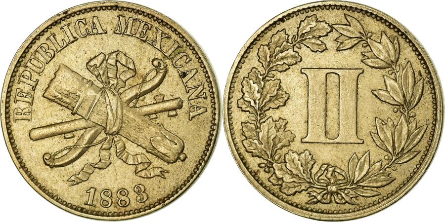 World Coins - Coin, Mexico, 2 Centavos, 1883, Mexico City, , Copper-nickel, KM:395