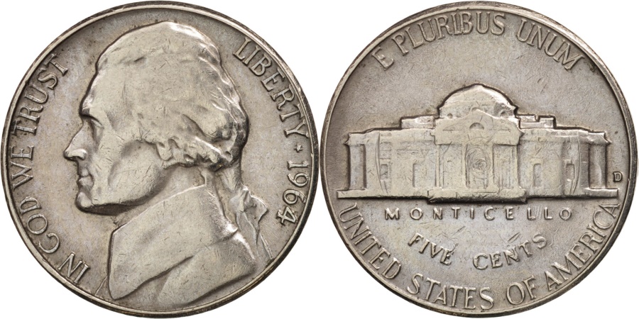 United States Jefferson Nickel 5 Cents 1964 U S Mint Philadelphia united-states-jefferson-nickel-5-cents-1964-u-s-mint-philadelphia