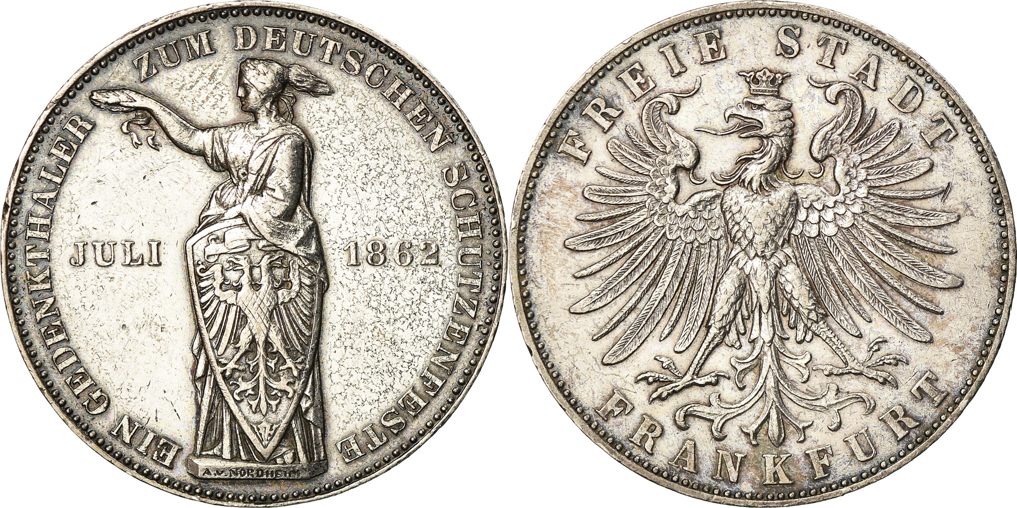 Coin, German States, FRANKFURT AM MAIN, Thaler, 1862, , Silver, KM:371