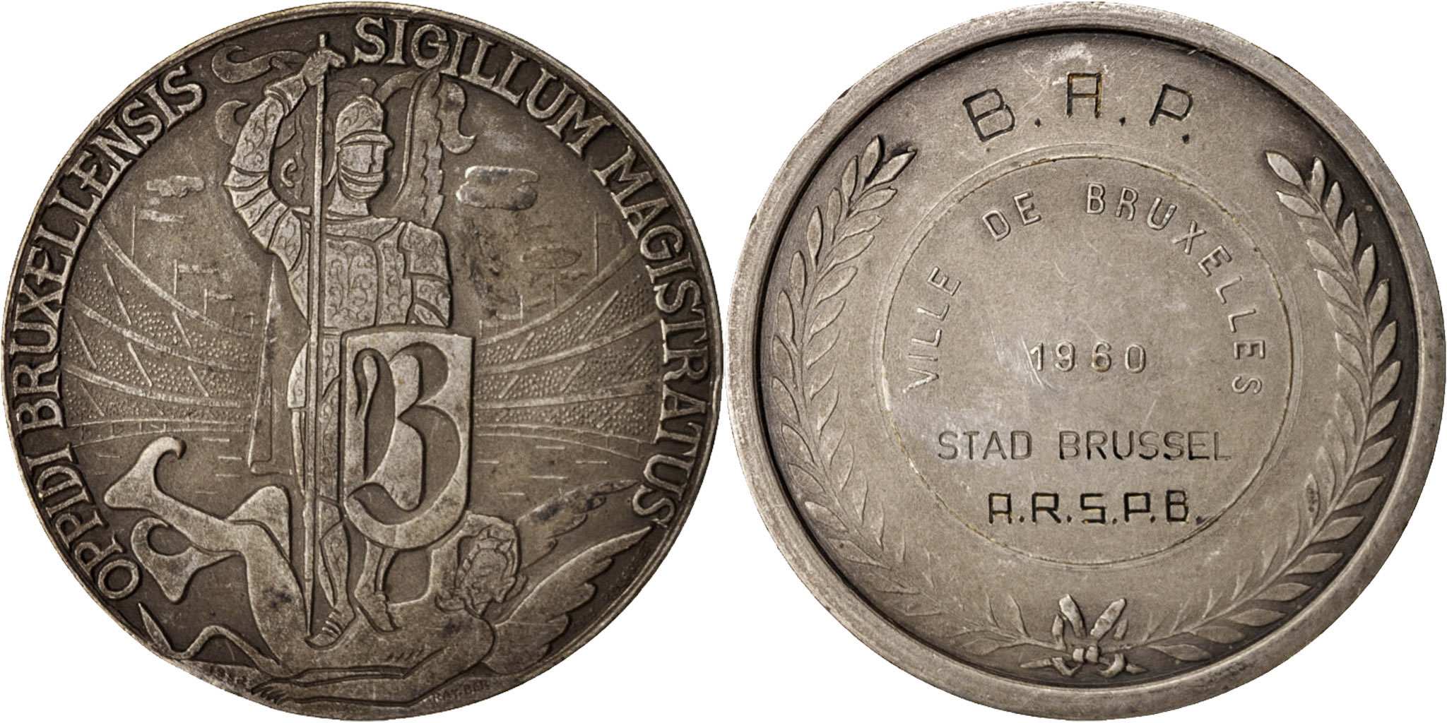 Belgium, Medal, Ville de Bruxelles, 1960, , Silvered bronze