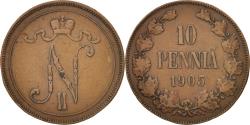 World Coins - Coin, Finland, Nicholas II, 10 Pennia, 1905, Helsinki, , Copper, KM:14
