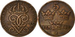 World Coins - Sweden, Gustaf V, 5 Öre, Undated (1919), Iron, , KM:812