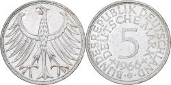World Coins - Federal Republic of Germany, 5 Mark, 1966, Karlsruhe, Silver,