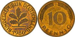 World Coins - Coin, GERMANY - FEDERAL REPUBLIC, 10 Pfennig, 1986, Karlsruhe, , Brass