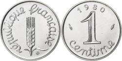 World Coins - France, 1 Centime, Épi, 1980, Paris, série FDC, Stainless Steel,