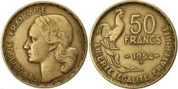 World Coins - France, 50 Francs, Guiraud, 1954, Beaumont - Le Roger, Aluminum-Bronze
