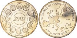 World Coins - France, Medal, L'Europe, Naissance de l'Euro Fiduciaire, Politics, 2002, MDP