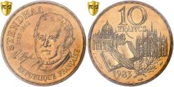 World Coins - France, 10 Francs, Stendhal, 1983, Paris, Tranche B, Copper-nickel, PCGS,