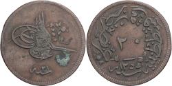 World Coins - Ottoman Empire, Abdülmecit I, 20 Para, 1859/AH1255, Constantinople, Copper