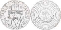 World Coins - France, 100 Francs, Charlemagne, 1990, Silver, , KM:982