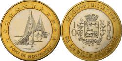 World Coins - France, Medal, 10 Euro, Ville du Havre, Pont de Normandie, 1996,
